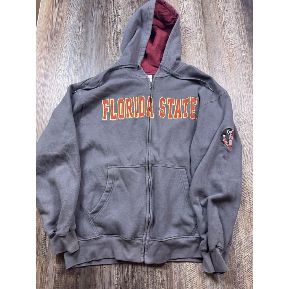 Vintage Embroidered Florida State Seminoles NCAA Full Zip Up Hoodie Men 2XL